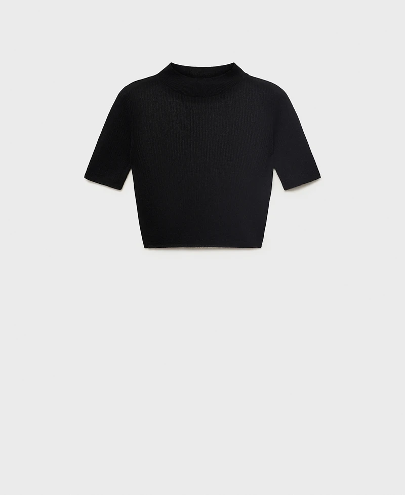 Mango Women's Knitted Cropped Sweater