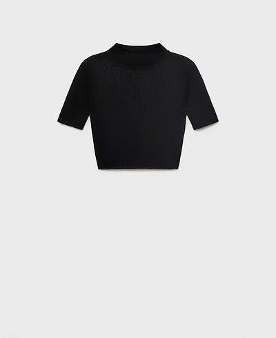 Mango Women's Knitted Cropped Sweater