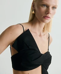 Mango Women's Bow-Design Crop Top