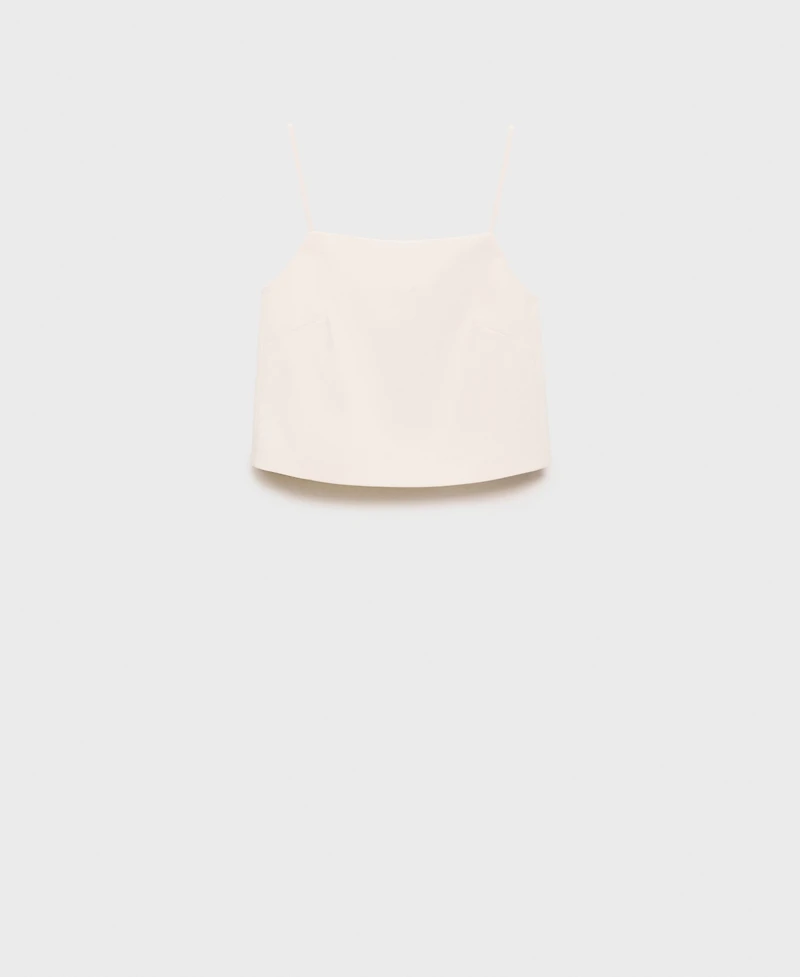 Mango Women's Buttoned Crop Top