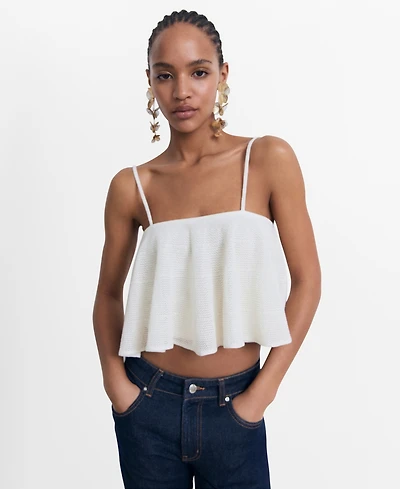 Mango Women's Ruffle Knit Top