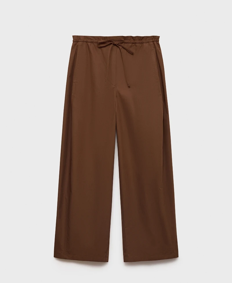 Mango Women's Paper Bag Cotton Pants