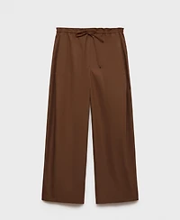 Mango Women's Paper Bag Cotton Pants