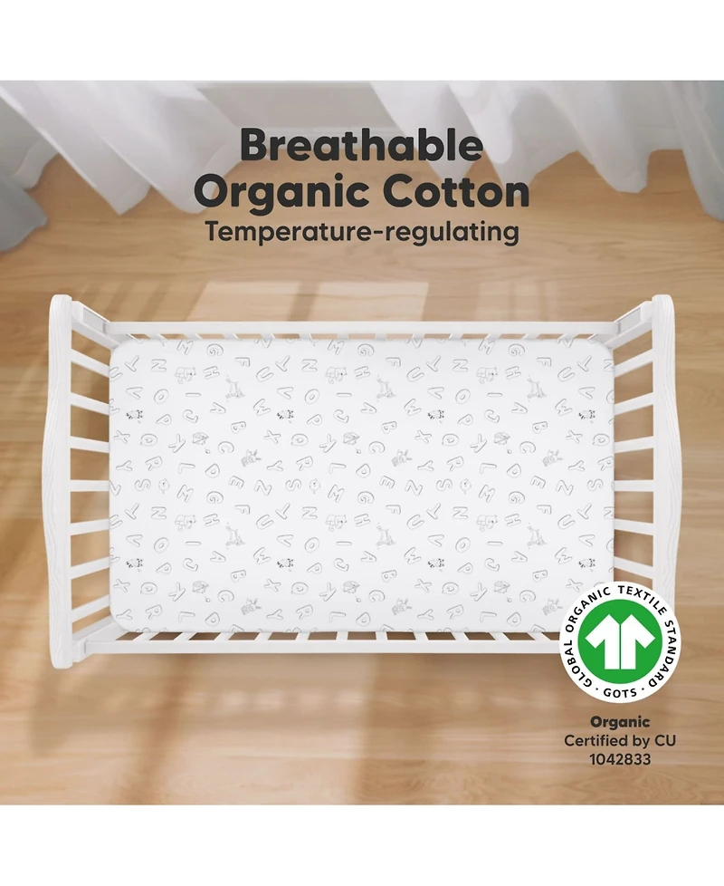 KeaBabies 2pk Soothe Fitted Crib Sheets Neutral, Baby Sheets, Fits Standard Nursery Mattress