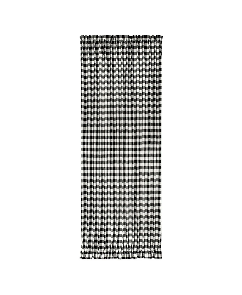 Kate Aurora Plaid Country Farmhouse French Door Curtain Panel With Matching Tieback - 25W x 40L, Yellow