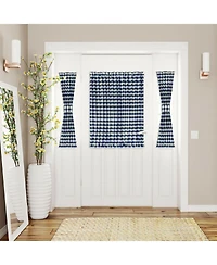 Kate Aurora Plaid Country Farmhouse French Door Curtain Panel With Matching Tieback - 25W x 40L, Yellow