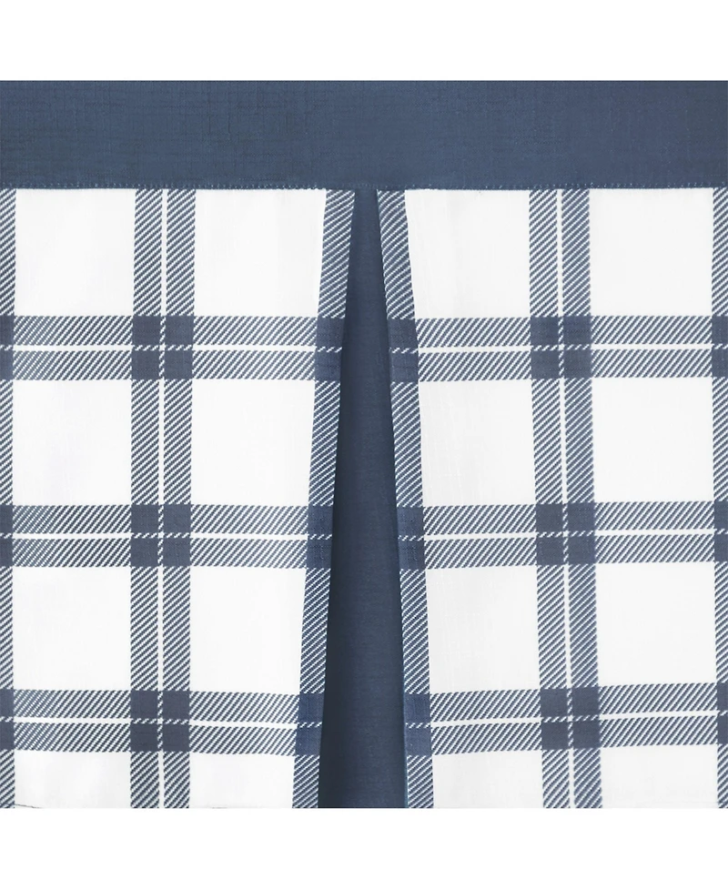 Kate Aurora Windowpane Plaid Country Farmhouse Rod Pocket Window Valance - Burgundy