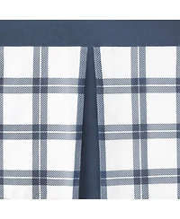 Kate Aurora Windowpane Plaid Country Farmhouse Rod Pocket Window Valance - Burgundy