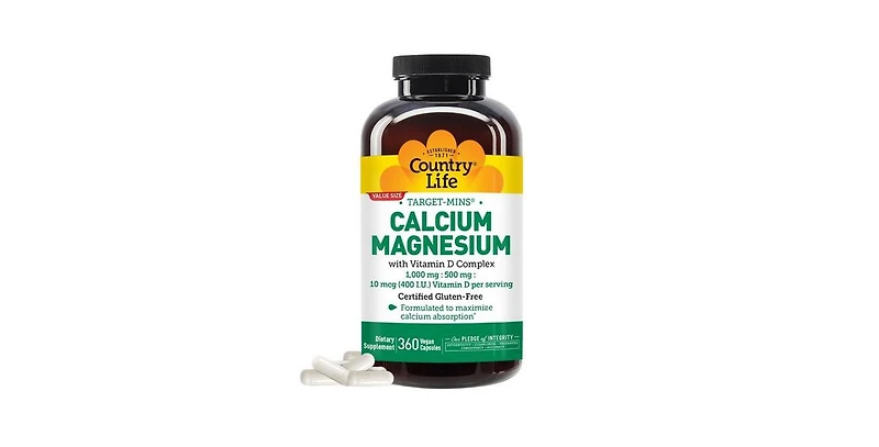 Country Life Calcium-Magnesium with Vitamin D, 360 Vcaps