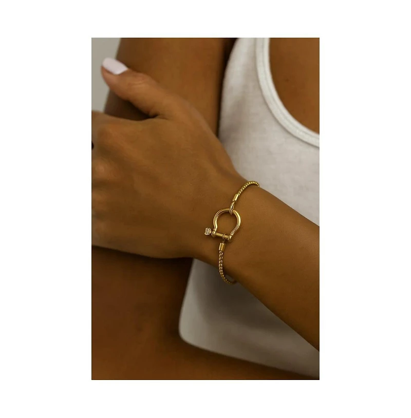 Hollywood Sensation The Lucky Lock Horseshoe Carabiner Clasp Bracelet