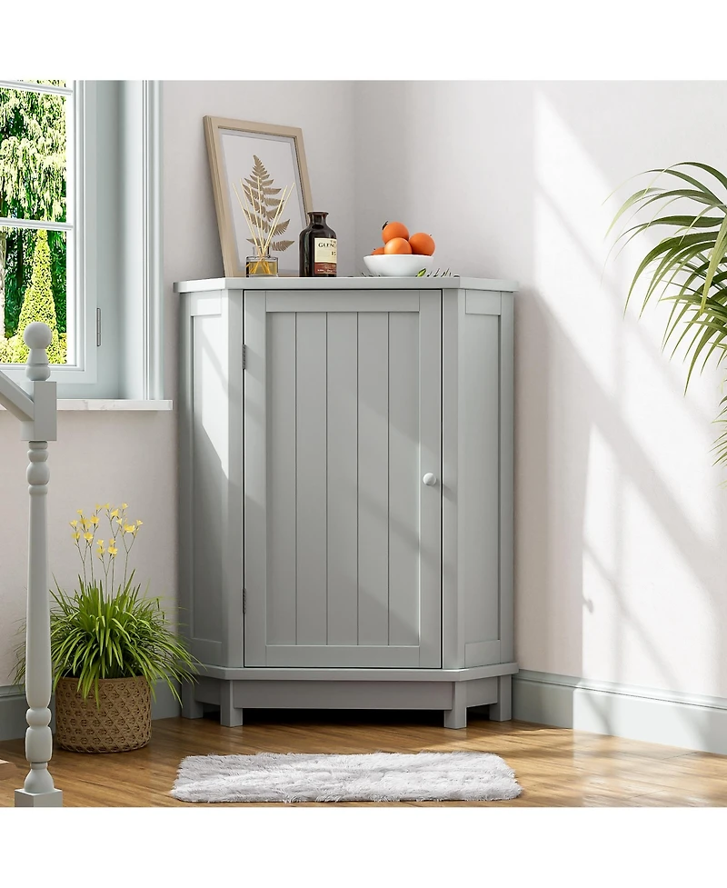 Casainc 31.4"H Triangle Corner Bathroom Cabinet, Adjustable Shelf