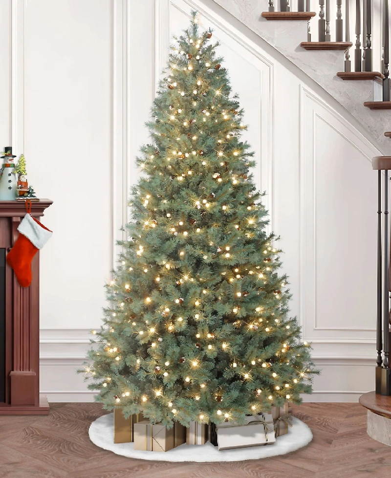 Puleo 7.5 ft. Pre-Lit Hampton Spruce Artificial Christmas Tree
