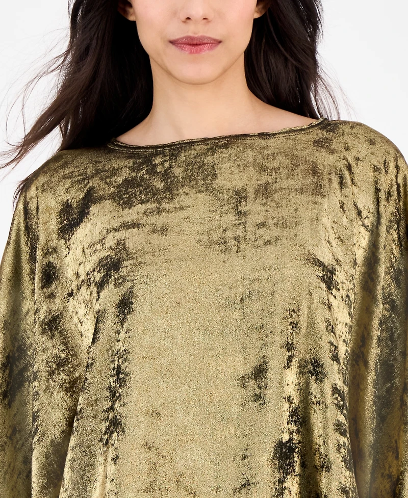 Anne Klein Petite Boat-Neck Dolman-Sleeve Cape Top