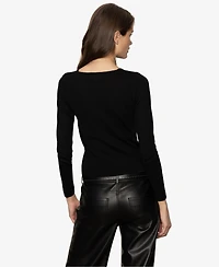 Sanctuary Women's Long Sleeve Shoulder Twist Top