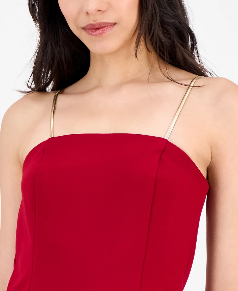 Anne Klein Women's Bustier Compression Metallic-Strap Top
