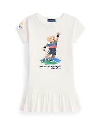 Polo Ralph Lauren Toddler and Little Girls Us Open Bear Cotton Jersey Dress