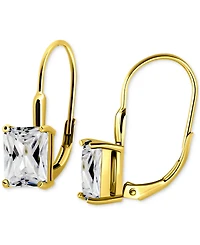 Giani Bernini Cubic Zirconia Octagon Leverback Drop Earrings in 18k Gold-Plated Sterling Silver, Macy's Exclusive