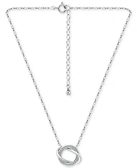Giani Bernini Cubic Zirconia Love Knot Pendant Necklace in Sterling Silver, 16" + 2" extender, Exclusively at Macy's