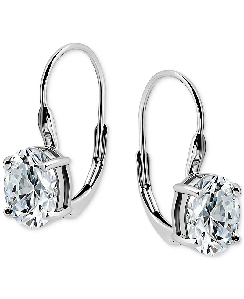 Giani Bernini Oval Cubic Zirconia Leverback Earrings in Sterling Silver, Macy's Exclusive