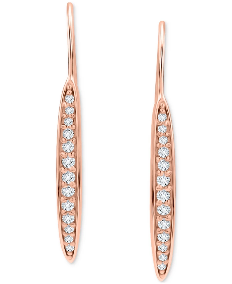 Giani Bernini Cubic Zirconia Pave Linear Earrings in 18k Rose Gold, Macy's Exclusive