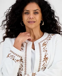 Style & Co Petite Embroidered Edge Jacket, Macy's Exclusive