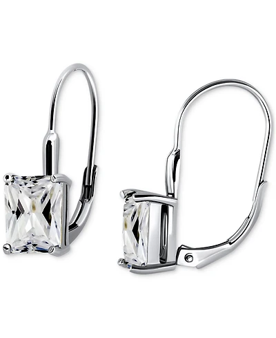 Giani Bernini Cubic Zirconia Octagon Leverback Drop Earrings in Sterling Silver, Macy's Exclusive
