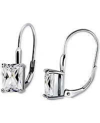 Giani Bernini Cubic Zirconia Octagon Leverback Drop Earrings in Sterling Silver, Macy's Exclusive