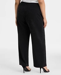 Ak Anne Klein Plus Wide-Leg Knit Pull-On Pants