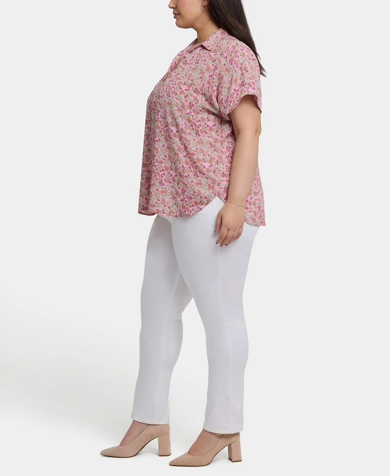 Nydj Plus Becky Short Sleeve Pullover Top
