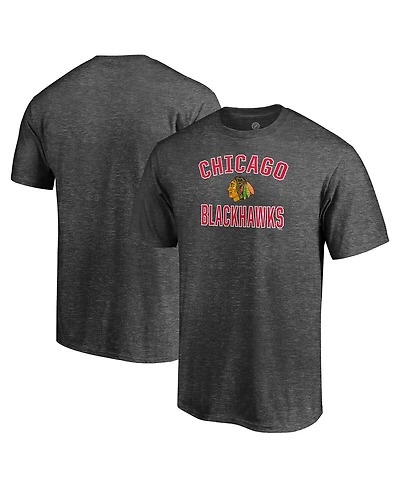 Fanatics Men's Heather Charcoal Chicago Blackhawks Victory Arch T-Shirt