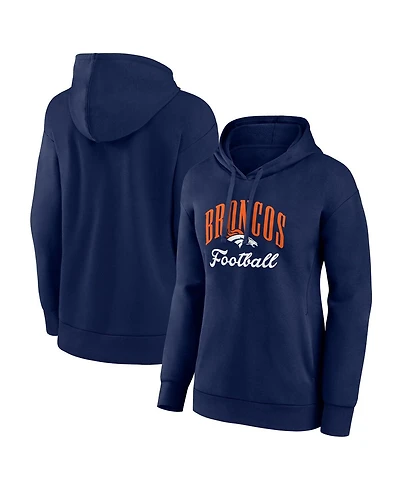 Fanatics Women's Navy Denver Broncos Team Logo Victory Script Pullover Hoodie
