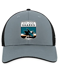 Fanatics Men's Gray/Black San Jose Sharks Authentic Pro Home Ice Trucker Adjustable Hat