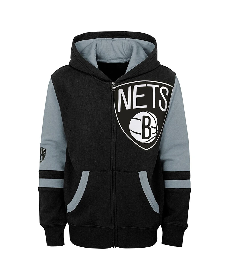 Outerstuff Preschool Black Brooklyn Nets Straight to the League Full-Zip Hoodie