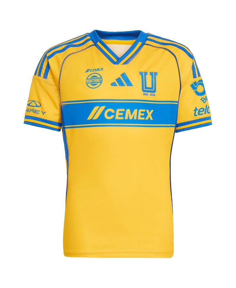 Adidas Big Boys and Girls Gold Tigres Uanl 2025/26 Home Replica Jersey