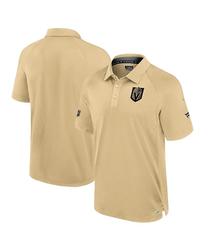 Fanatics Men's Gold Vegas Golden Knights Authentic Pro Rink Raglan Polo Shirt