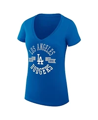 G-iii 4Her by Carl Banks Women's Royal Los Angeles Dodgers City Graphic V-Neck Fitted T-Shirt