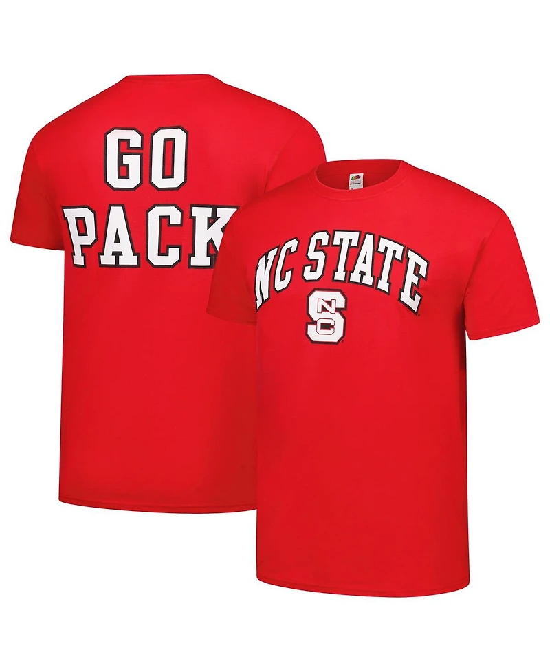 Fanatics Unlabeled Men's Red Nc State Wolfpack Basic Stacked Mascot T-Shirt