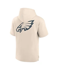 Fanatics Men's Cream Philadelphia Eagles Elements Future Ground Lettering Short Sleeve Pullover Hoodie
