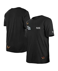 New Era x Felt Men's Black Tampa Bay Rays T-Shirt