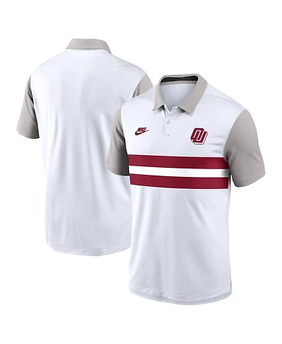 Nike Men's White/Gray Oklahoma Sooners Athletic Prep Legacy Logo Vapor Performance Polo Shirt
