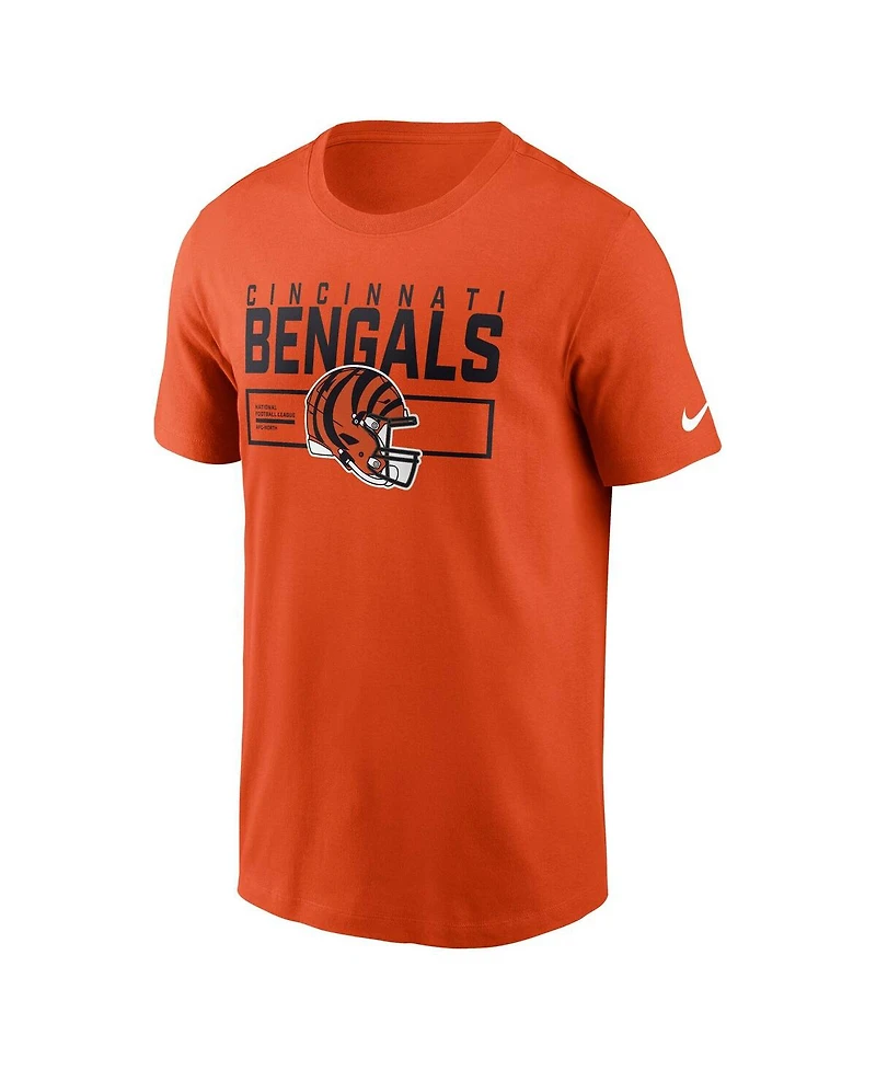 Nike Men's Orange Cincinnati Bengals Primetime Helmet Essential T-Shirt