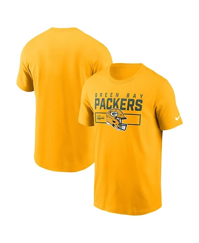 Nike Men's Gold Green Bay Packers Primetime Helmet Essential T-Shirt