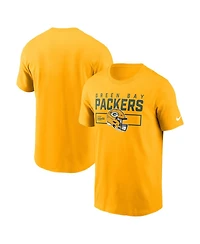 Nike Men's Gold Green Bay Packers Primetime Helmet Essential T-Shirt