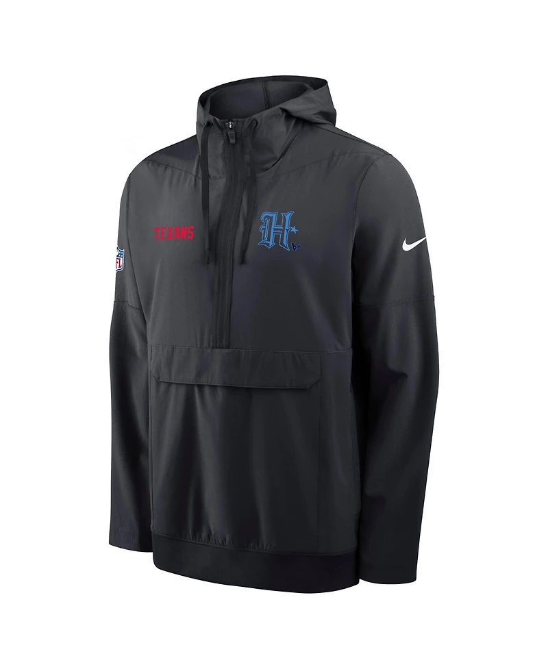 Nike Men's Navy Houston Texans Sideline Alt Pack Anorak Half-Zip Hoodie Jacket
