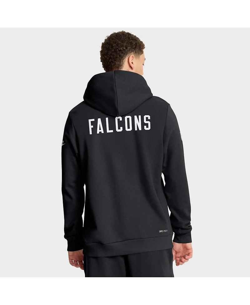 Nike Men's Black Atlanta Falcons Sideline Offensive Set Play Performance Pullover Hoodie