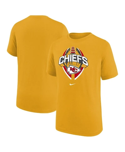 Nike Big Boys and Girls Gold Kansas City Chiefs Icon Legend T-Shirt
