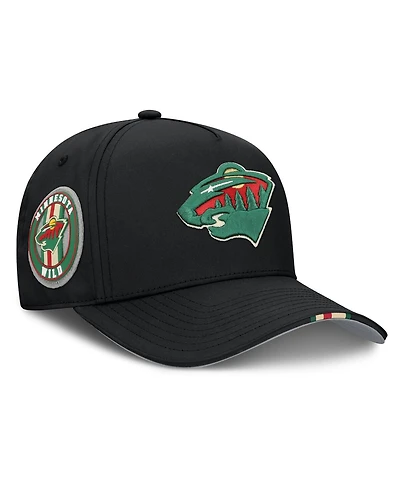 Fanatics Men's Black Minnesota Wild 2025 Nhl Draft Authentic Pro On-Stage Podium A-Frame Adjustable Hat