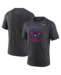 Fanatics Men's Heather Charcoal Washington Capitals 2025 Stanley Cup Playoffs Crossbar Tri-Blend T-Shirt