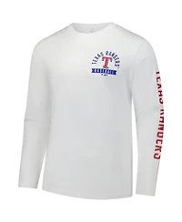 Fanatics Men's White Texas Rangers Press Box Long Sleeve T-Shirt