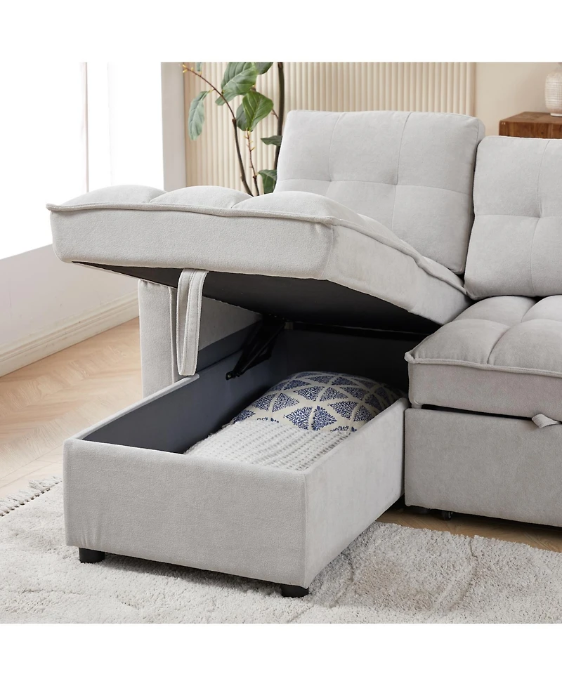 Streamdale Furniture Mh 78.75" Reclining Pull-Out Sectional Sofa